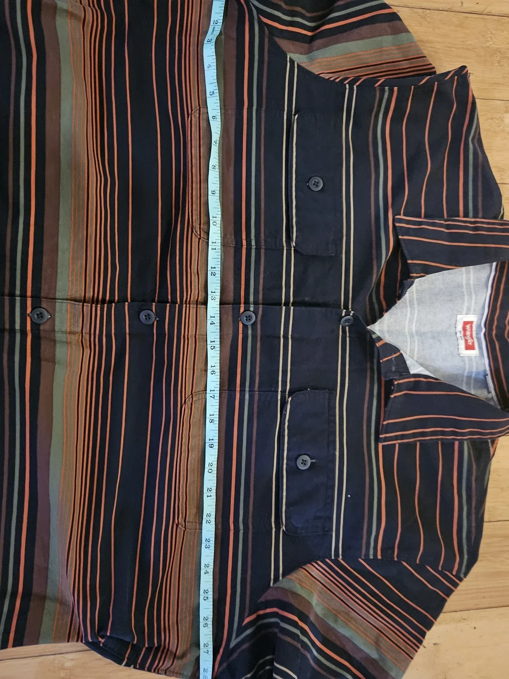 Wrangler Barn Shirt Jacket Men 2XL Button Down Pocket Light Western Cotton Aztec